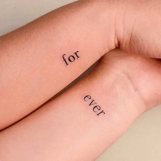 Abstract Embrace Couple Tattoo