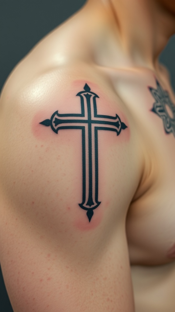 3D Cross Tattoo