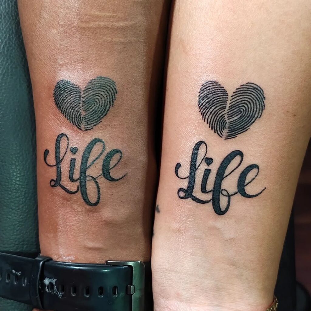Minimalist Matching Wave Tattoos
