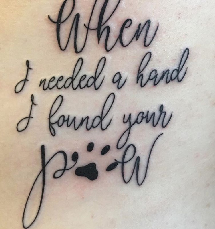 Cat Memorial Tattoo with Paw Print