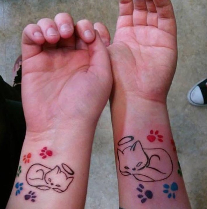 Sentimental Cat Memorial Tattoo with Heartfelt Script