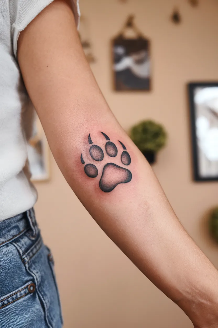 Delicate Cat Paw Print Tattoo