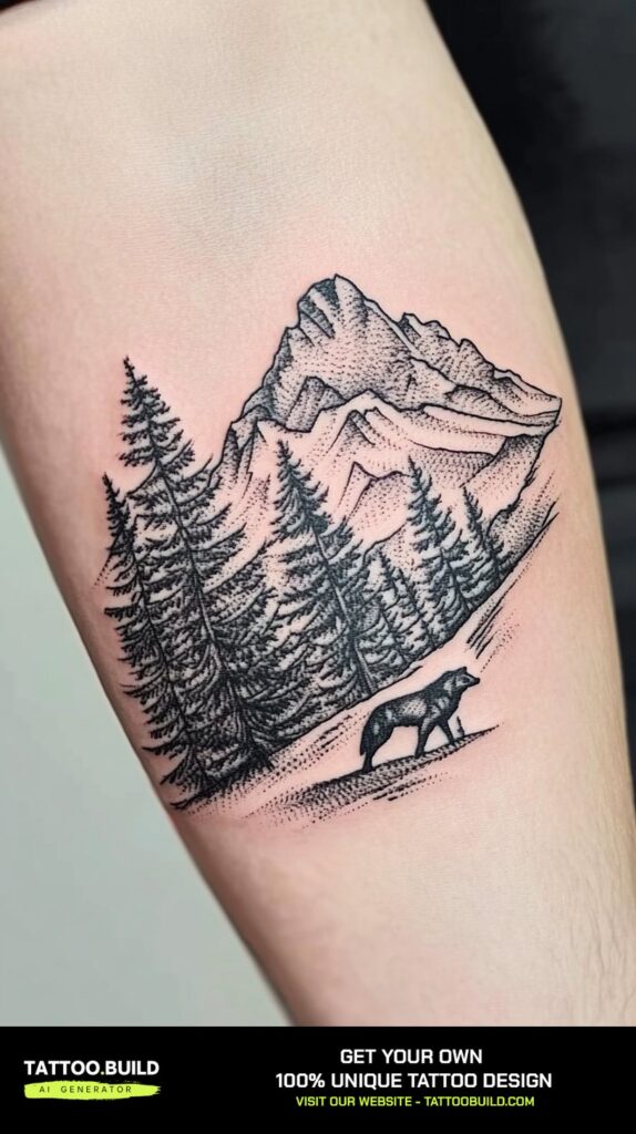 Fierce Beast in Traditional Black and Grey Tattoo