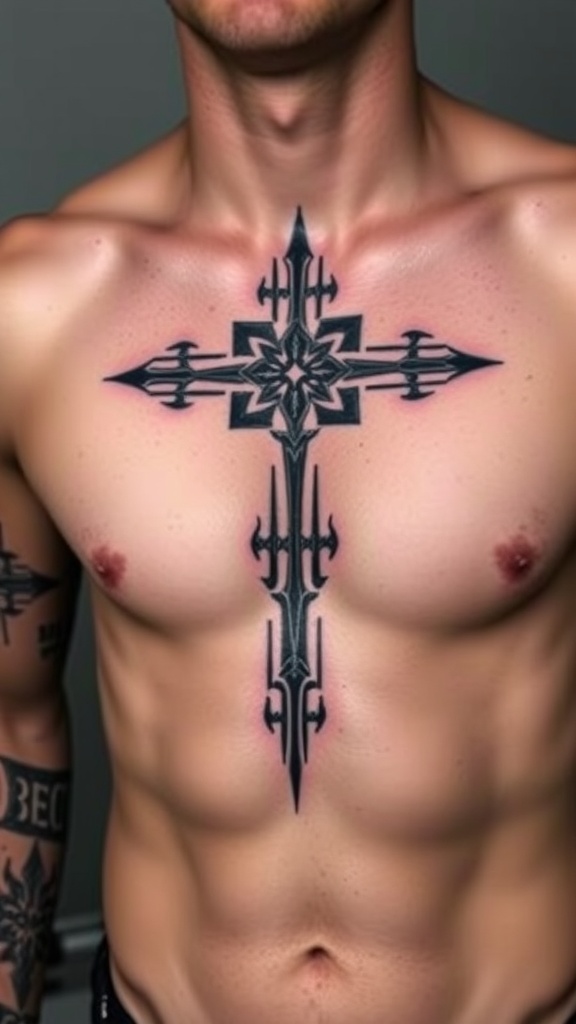 Tribal Cross Tattoo